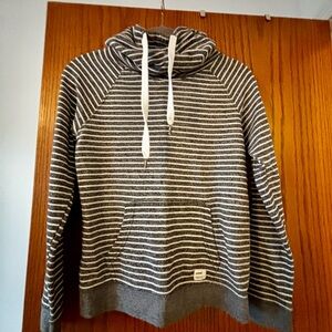 Striped hoodie with cowl neck. Super cozy